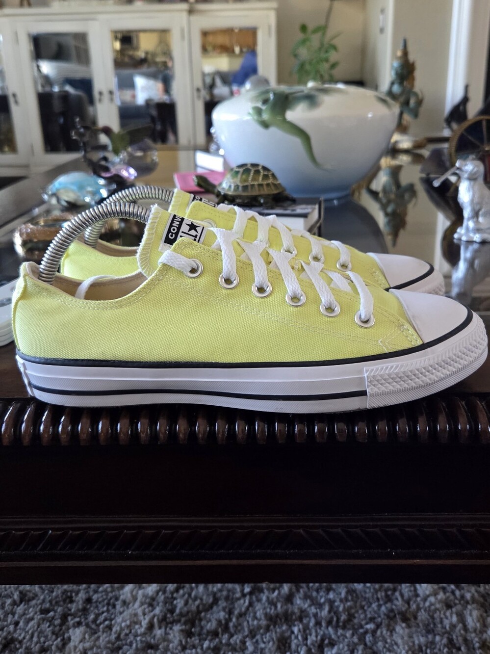Converse Womans Low Top Canvas Sneakers - Neon Yellow